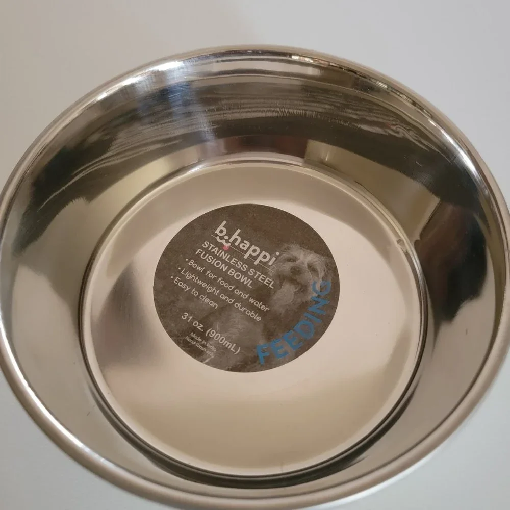 B-Happi Stainless Steel 31-oz Dog Bowl, NWT